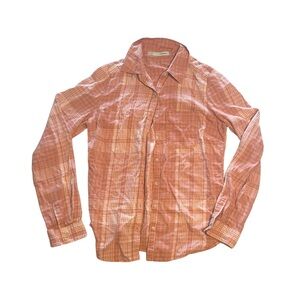 Maurices XS women’s Orange/pink Plaid Button-Up Shirt